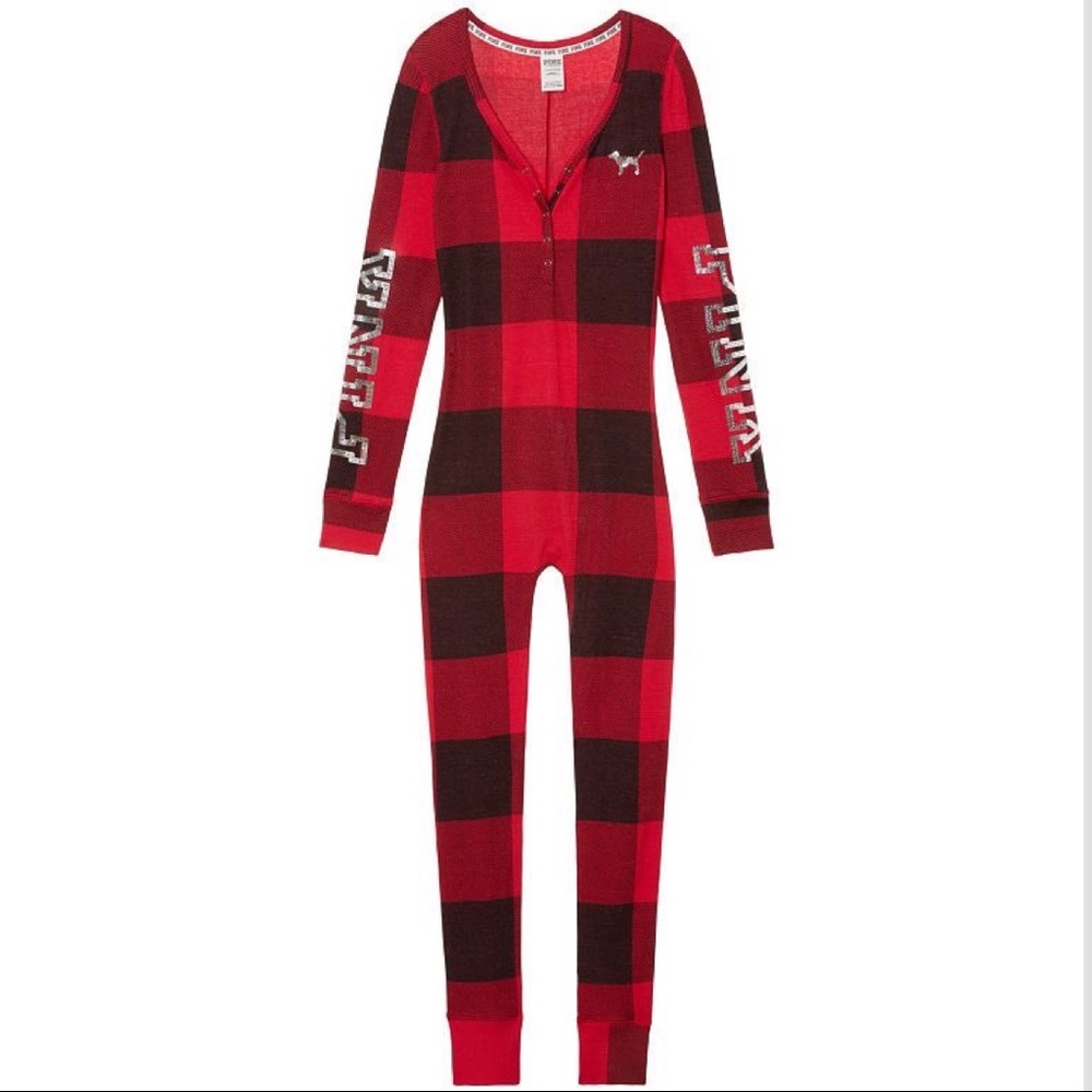 Victoria’s Secret Pink Sequin Onesie Pjs Pajamas